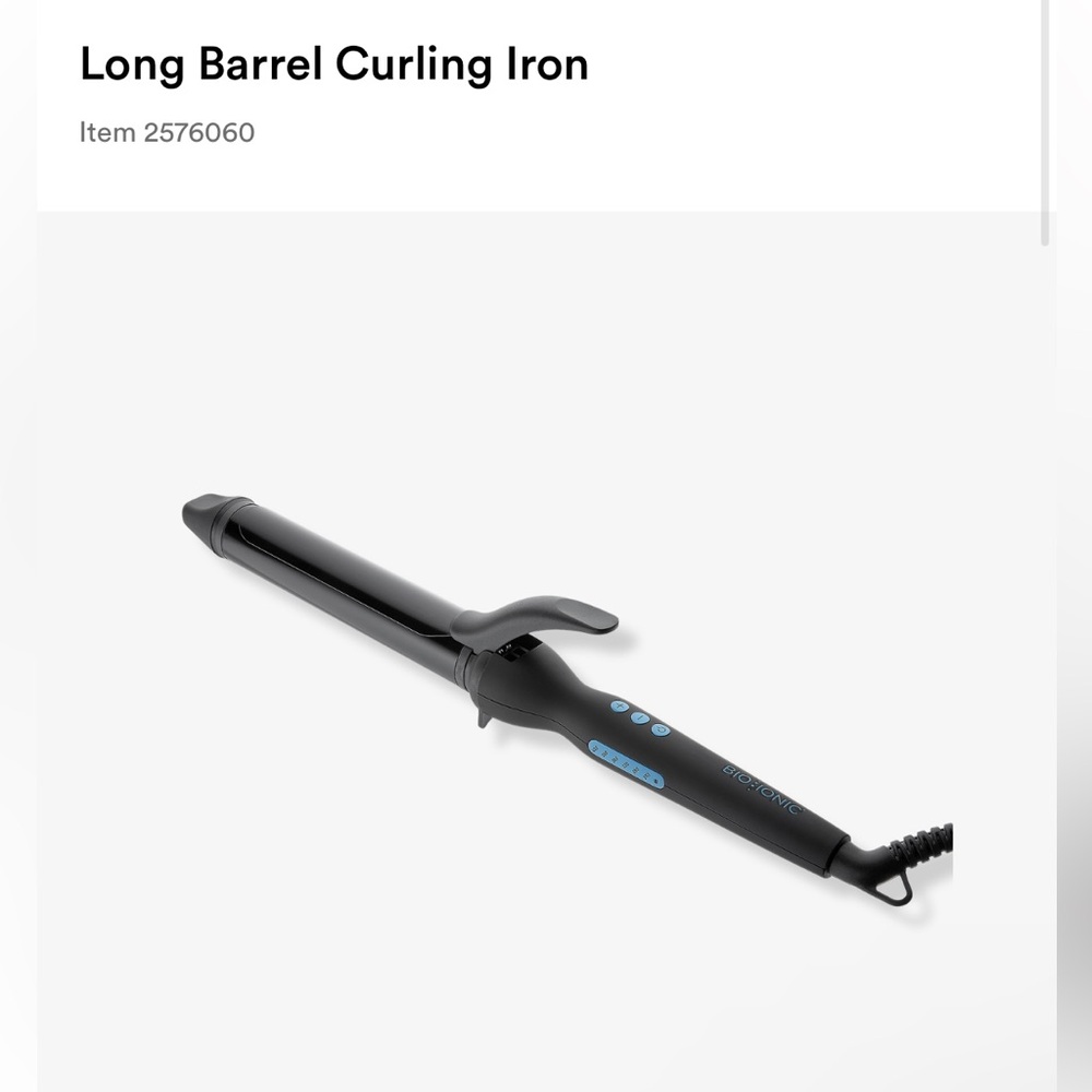 BIO IONIC long barrel curling iron 1 1/4 inch